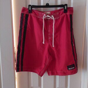Hollister Men's Red Board Shorts Surfing Swimming Beach Pool Pockets Size M